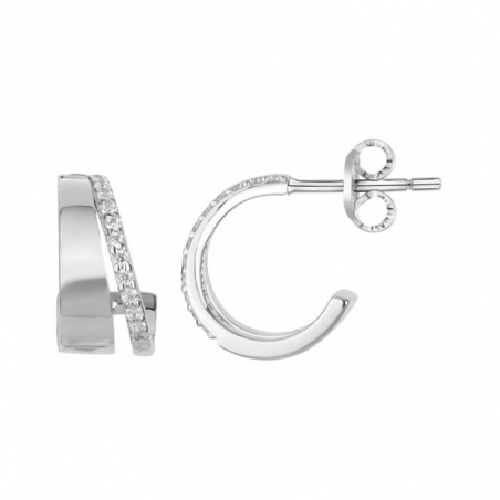 Boucles d’oreilles pendantes argent, or, perles & or blanc femme (7) - pendantes - edora - 1