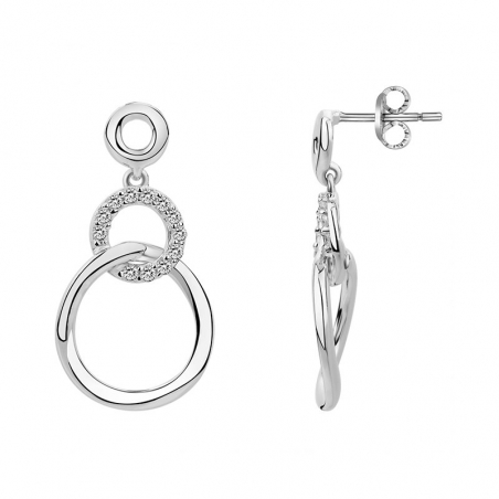 Boucles d'oreilles argent 925 : créoles & puces en argent (13) - pendantes - edora - 1