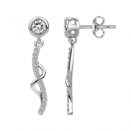 Boucles d'oreilles argent 925 : créoles & puces en argent (13) - pendantes - edora - 1