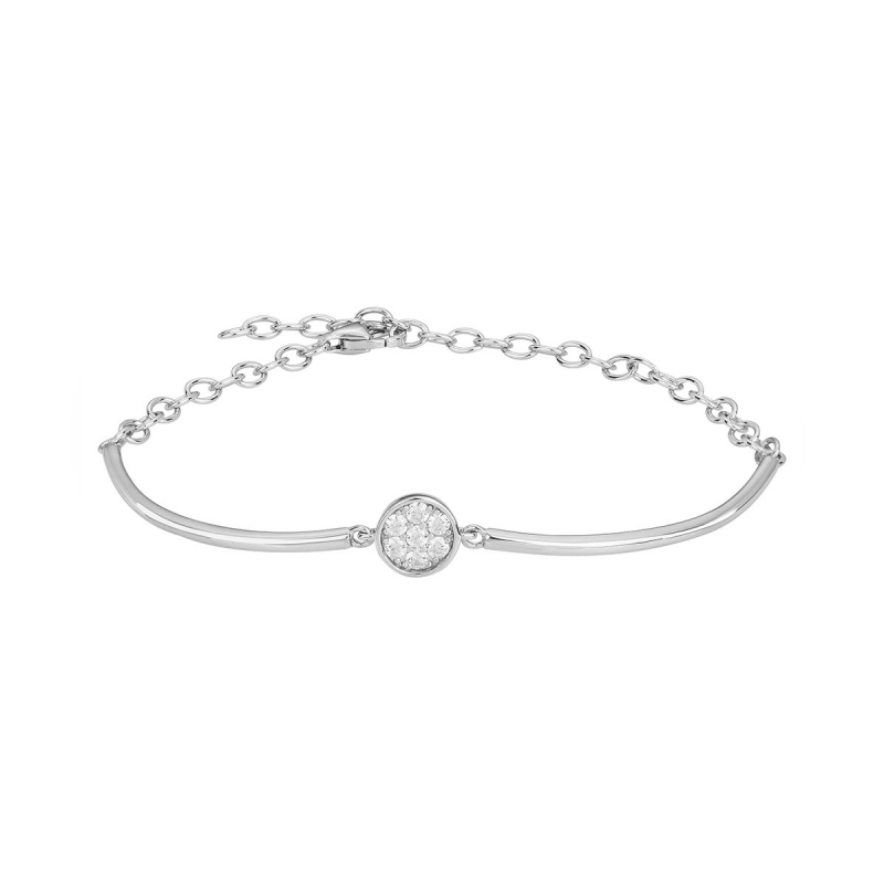 Bracelet femme semi-rigide argent 925/1000 et oxydes - bracelets