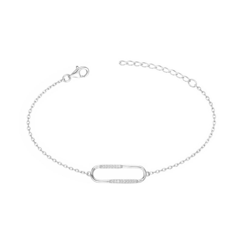 Bracelet femme coeur edora argent 925/1000 et oxydes - plus-de