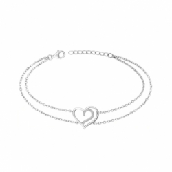 Bracelet femme coeur edora argent 925/1000 et oxydes - plus-de-bracelets-femmes - edora - 0