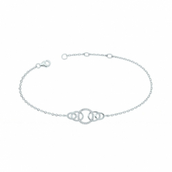 Bracelet femme anneaux entrelacés edora argent 925/1000 et oxydes - plus-de-bracelets-femmes - edora - 0