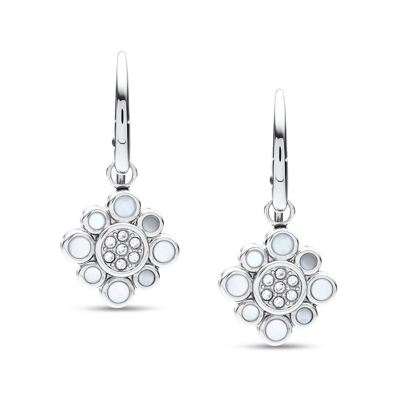 Boucles d'oreilles pendantes martelées en argent