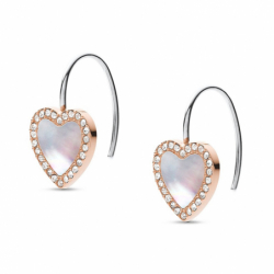 Boucles d’oreilles pendantes argent, or, perles & or blanc femme (10) - pendantes - edora - 2