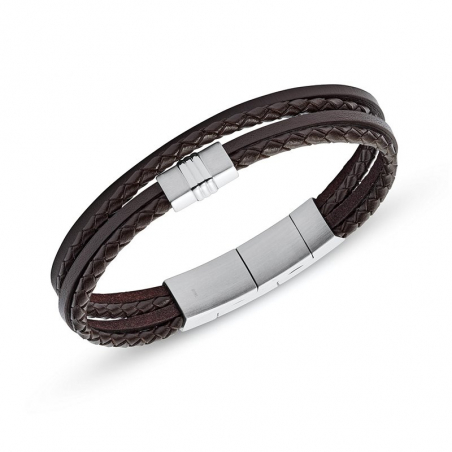 Bracelet or & argent, bracelet plaqué or, bracelet cuir & tissu (2) - plus-de-bracelets-hommes - edora - 2
