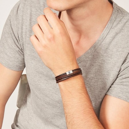 Bracelet homme fossil  casual cuir tressé – tous nos bracelets homme