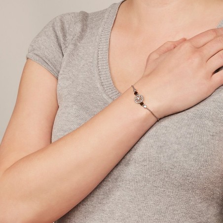 Bracelet femme fossil disque nacré – bracelets acier