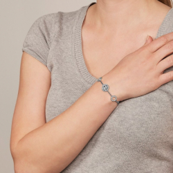 Bracelet femme fossil glitz avec cristaux - bracelets-acier - edora - 2