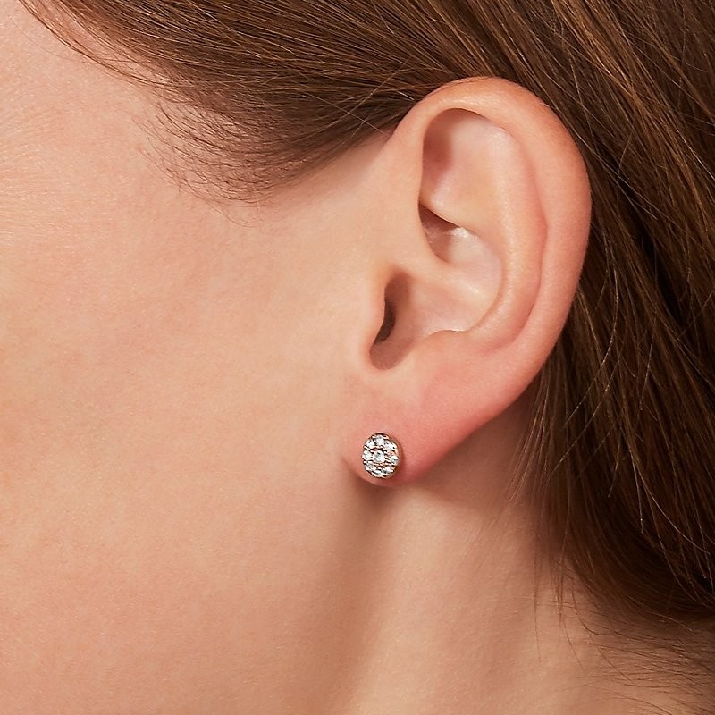 Boucles D’oreilles Vintage Disques Rose Et Orange – Signées T Street Paris, Dormeuses