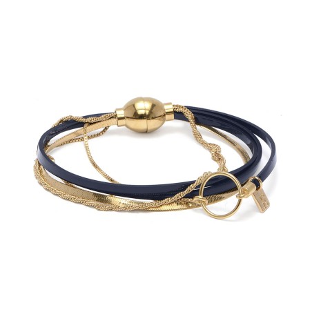 Bracelet femme nolita flowers for zoe cuir vernis marine – bracelets fantaisie