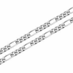 Collier chaîne edora argent 925/1000 figaro diamantée 5 mm - chaines - edora - 1