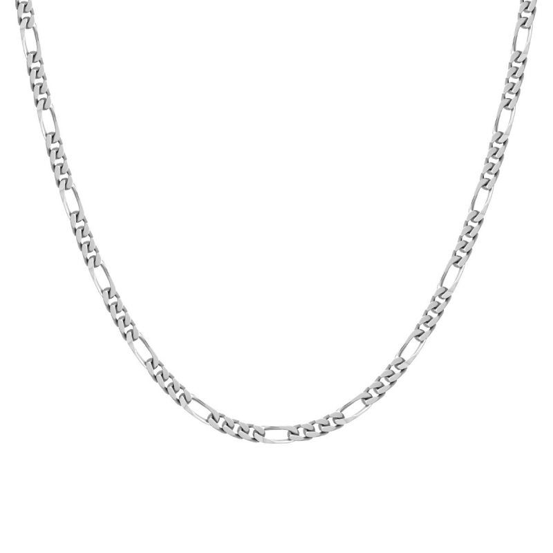 Collier Chaîne ARGENT 925/1000 Figaro diamantée 3.5 mm
