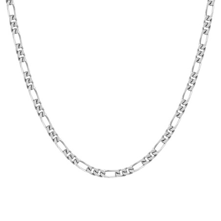 Collier chaîne argent 925/1000 figaro diamantée 4 mm – chaines