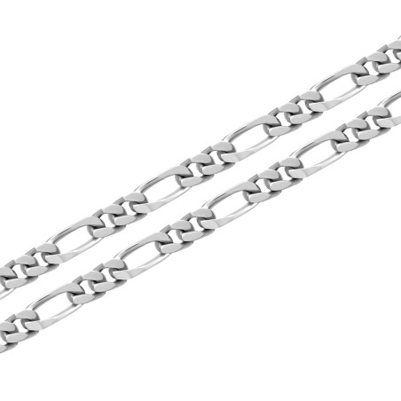 Collier Chaîne ARGENT 925/1000 Figaro diamantée 4 mm