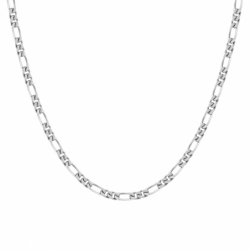 Collier chaîne argent 925 figaro diamantée 3.5 mm - chaines - edora - 0