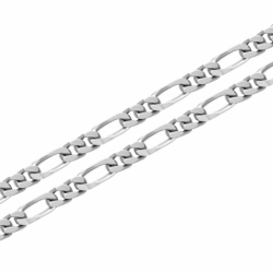 Collier chaîne argent 925 figaro diamantée 3.5 mm - chaines - edora - 1