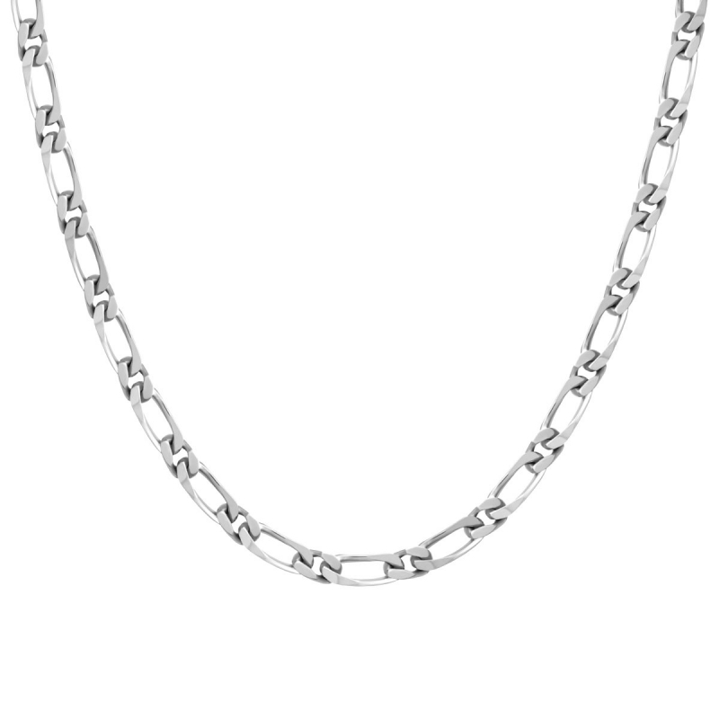 Collier chaîne argent 925/1000 figaro diamantée 5 mm - chaines - edora Collier chaîne argent 925/1000 figaro diamantée 5 mm - chaines - edora