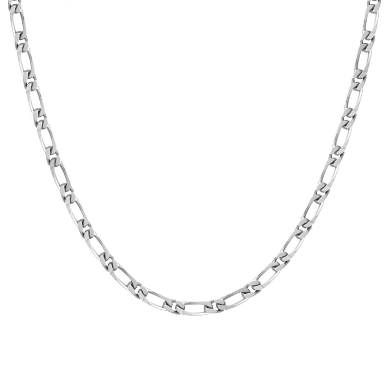 Collier chaîne argent 925/1000 figaro diamantée 4 mm - chaines - edora Collier chaîne argent 925/1000 figaro diamantée 4 mm - chaines - edora