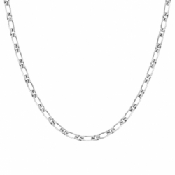 Collier chaîne argent 925/1000 figaro diamantée 3.5 mm - chaines - edora - 0