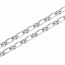 Collier chaîne argent 925/1000 figaro diamantée 3.5 mm - chaines - edora - 1