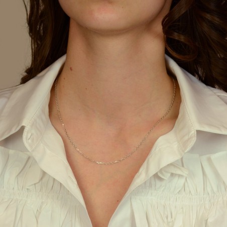 Collier chaîne argent 925/1000 forçat diamantée 1.60 mm – colliers argent