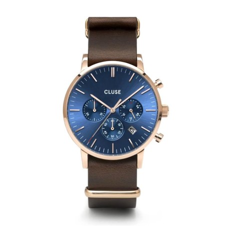Montre homme cluse aravis chrono nato leather – analogiques