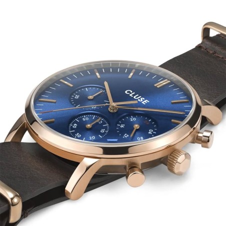 Montre Homme Cluse Aravis chrono nato leather