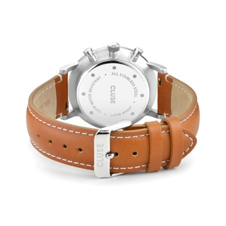 Montre homme cluse aravis chrono leather silver – analogiques