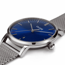 Montre homme cluse aravis mesh silver dark blue - montres - edora - 1