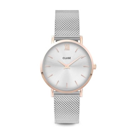 Montre femme cluse minuit mesh rose gold silver – analogiques