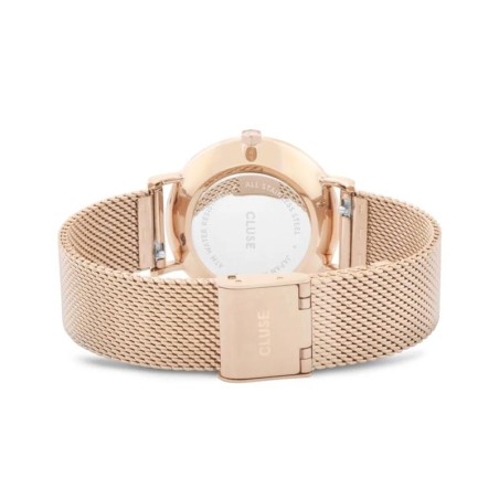 Montre femme cluse minuit mesh rose gold white – analogiques