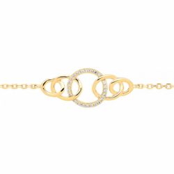 Boucles d’oreilles pendantes argent, or, perles & or blanc femme (13) - bracelets-plaque-or - edora - 2