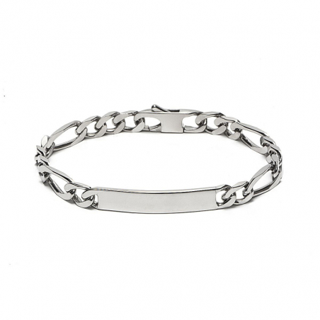 Gourmette homme argent & or, bracelet gourmette homme gravure - gourmettes - edora - 1