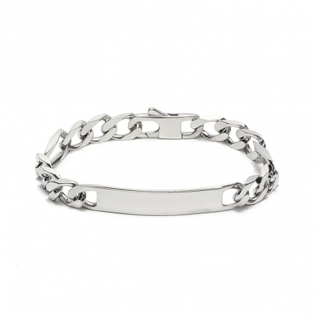 Gourmette homme argent & or, bracelet gourmette homme gravure - gourmettes - edora - 1