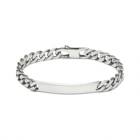 Gourmette homme argent & or, bracelet gourmette homme gravure - gourmettes - edora - 1