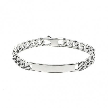 Gourmette homme argent & or, bracelet gourmette homme gravure - gourmettes - edora - 1