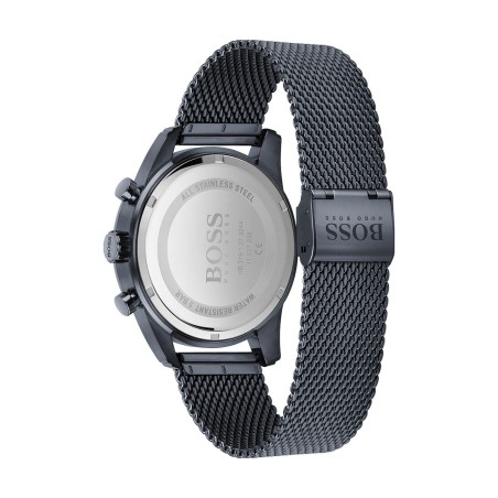 Montre homme chronographe boss acier bleu – chronographes