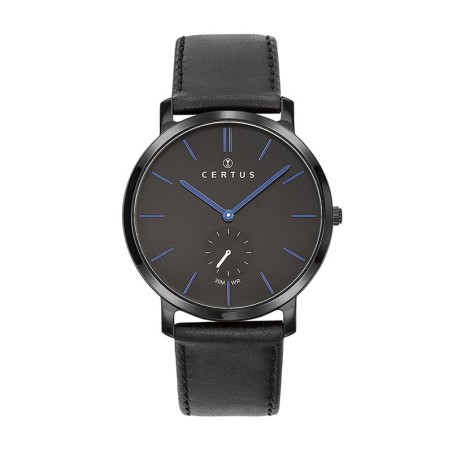 Montre homme certus cuir noir – analogiques