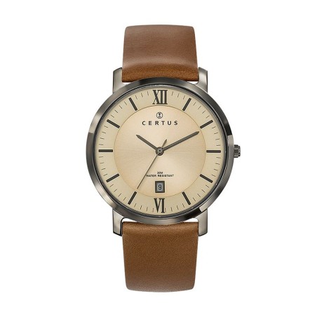 Montre homme certus cuir marron – analogiques