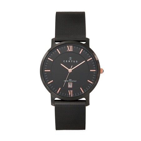 Montre homme certus acier noir – analogiques