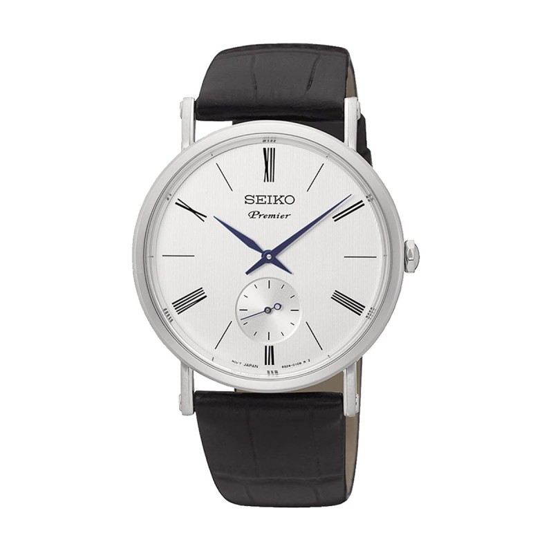 Montre homme seiko premier cuir noir - analogiques - edora