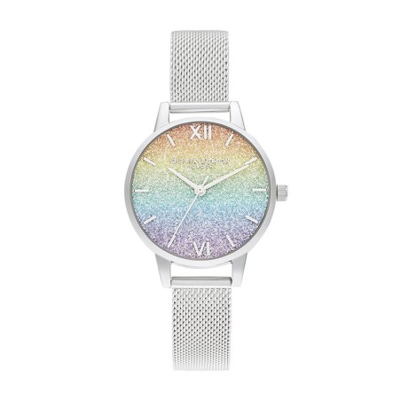 Montre femme olivia burton arc en ciel acier argenté – analogiques