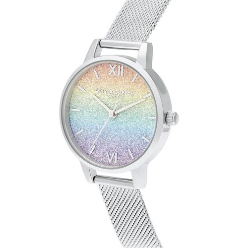 Montre femme olivia burton arc en ciel acier argenté - analogiques - edora - 1
