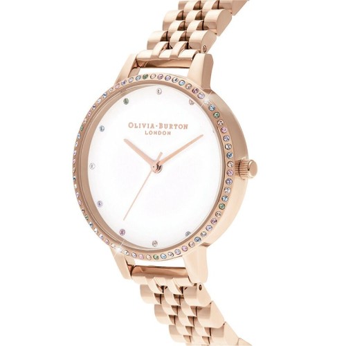 Montre Femme Olivia Burton cristaux Acier Doré Rose