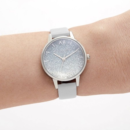 Montre femme olivia burton magie des vagues cuir gris – analogiques