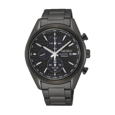 Montre homme solaire seiko sport acier noir – solaires