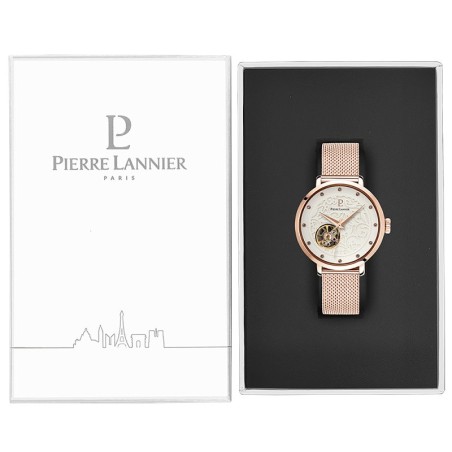 Montre femme pierre lannier eolia automatique acier doré rose – accueil