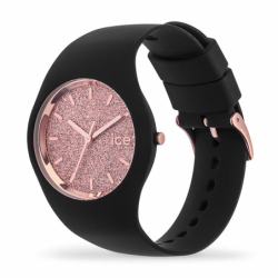 Montre femme ice watch glitter black / rose gold - m - analogiques - edora - 1