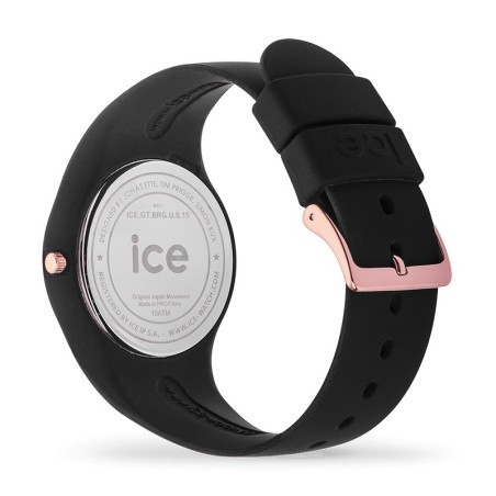 Montre femme ice watch glitter black / rose gold - m – analogiques
